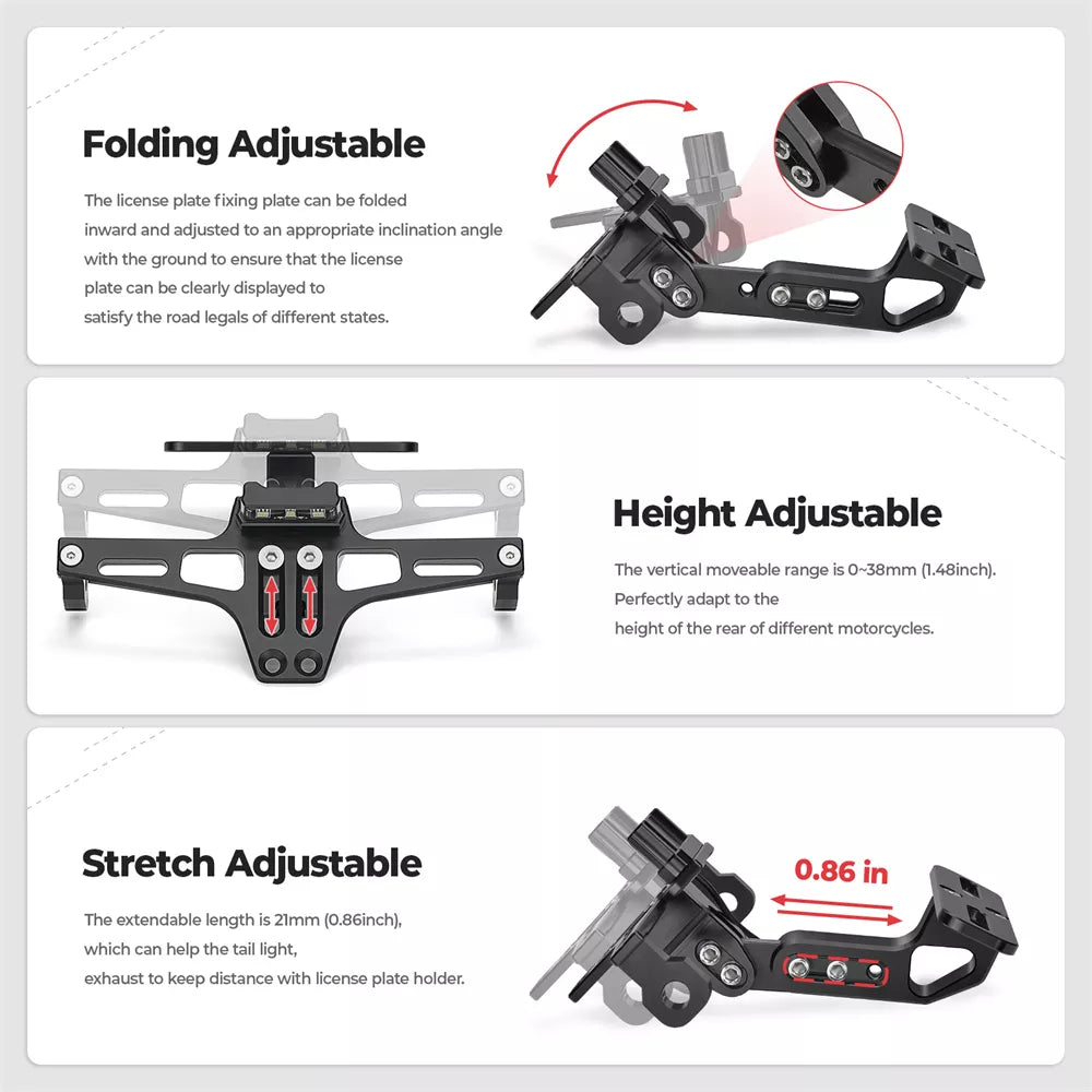 Portatarga + Indicatori di Direzione + Luce Stop Moto Universale