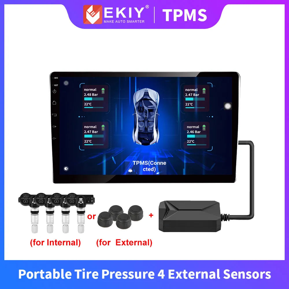 EKIY Sensori Pressione Pneumatici TPMS per Autoradio Android