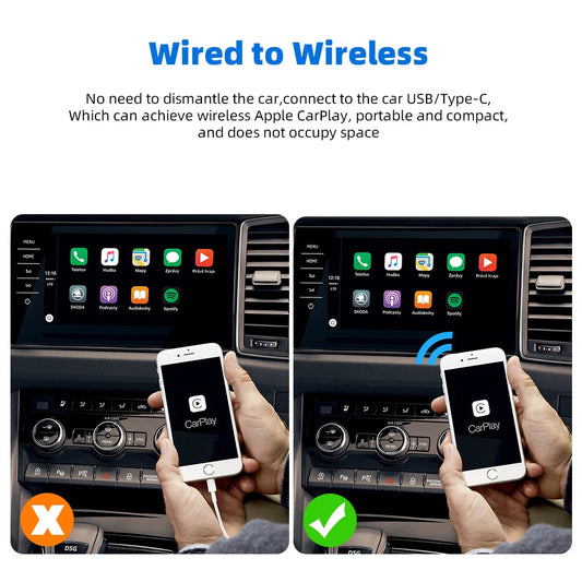 EKIY Adattatore Wireless Apple CarPlay SOLO iPhone
