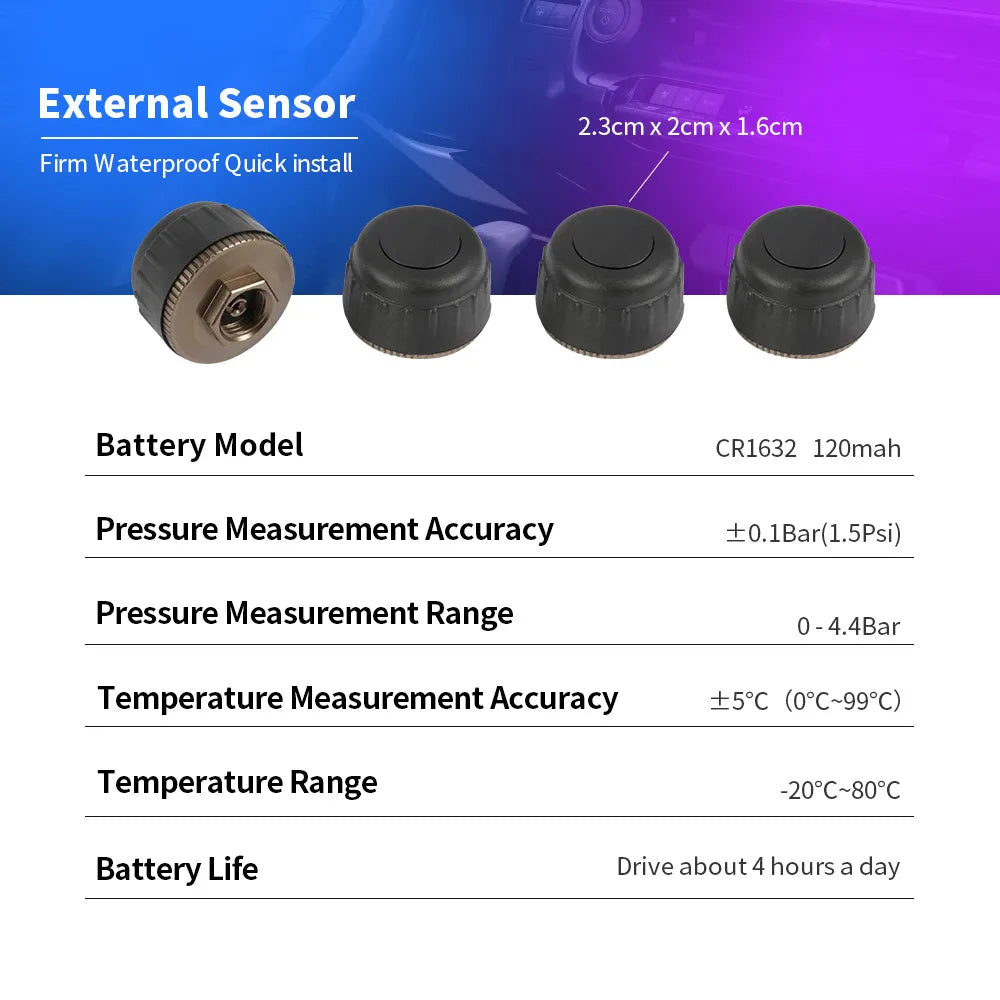 EKIY Sensori Pressione Pneumatici TPMS per Autoradio Android