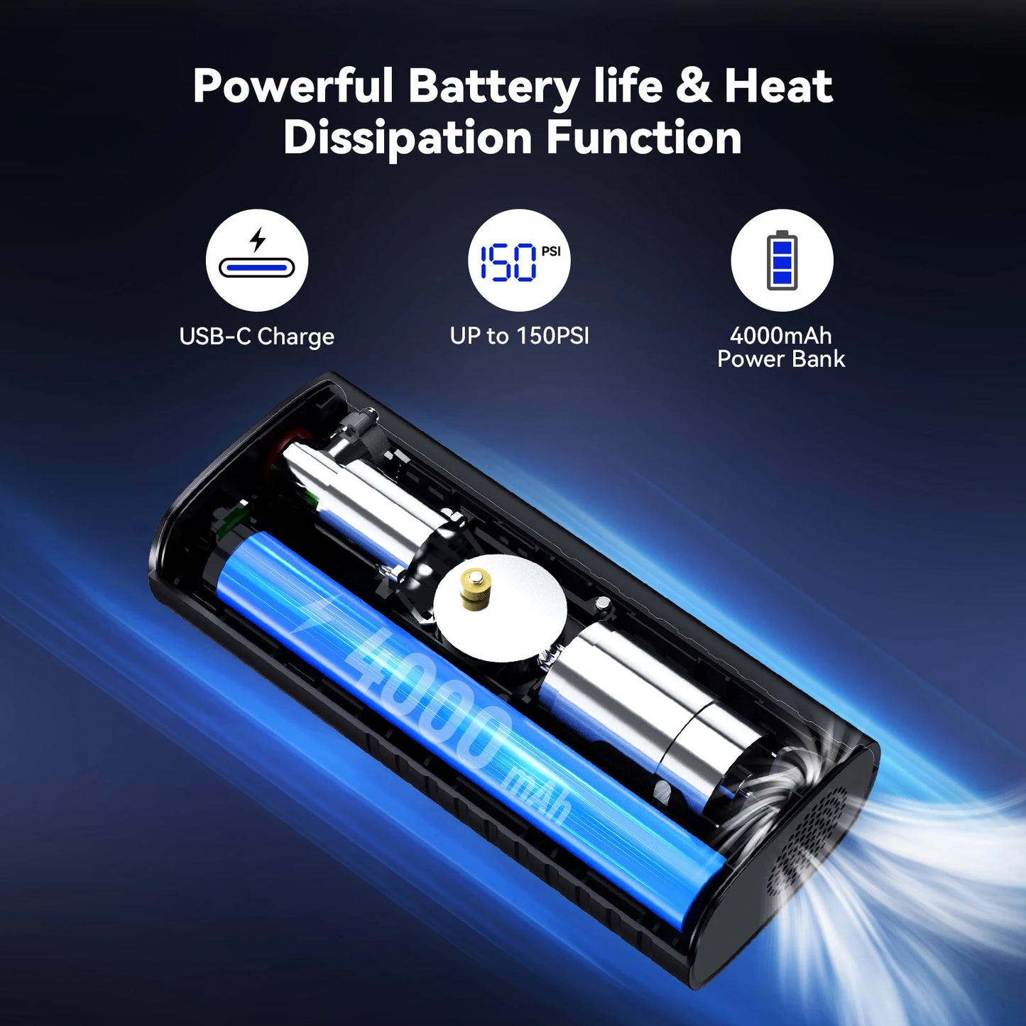 Compressore Portatile+Power Bank Lexin P4 Smart 4000 mAh